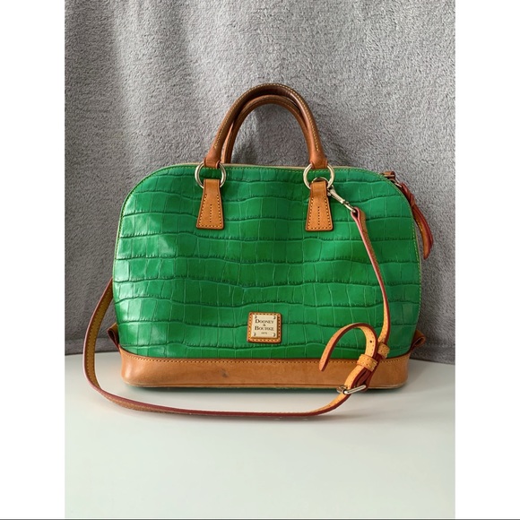 Dooney & Bourke Croco Embossed Leather Zip Satchel - Picture 1 of 16